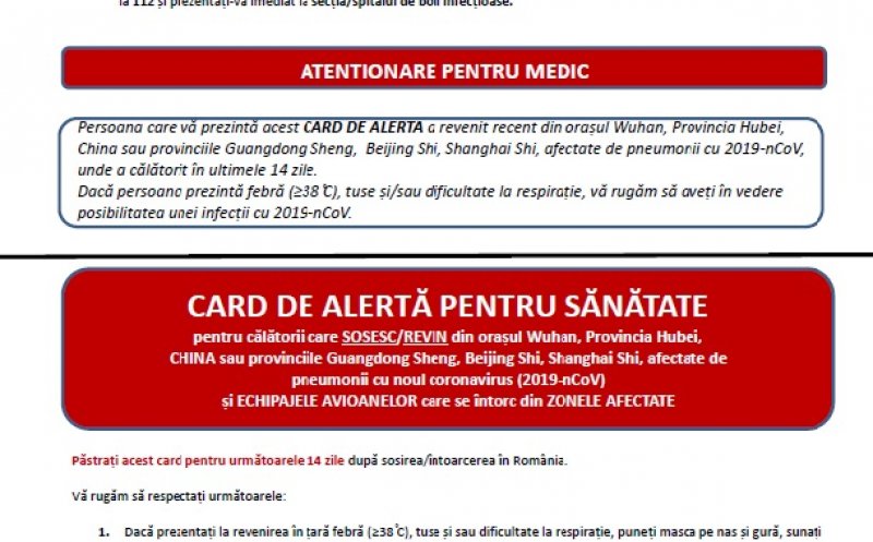 Primele măsuri în ceea ce privește noul tip de coronavirus pe aeroportul Cluj