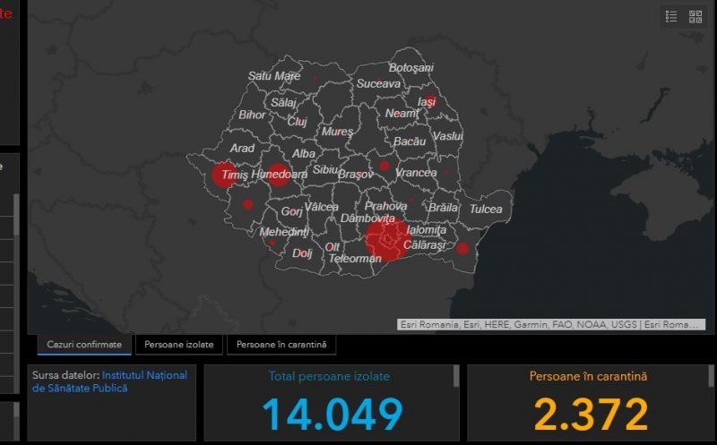 Harta coronavirusului în România. Topul judeţelor cu cele mai multe îmbolnăviri