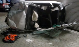 Maşină răsturnată în Iclod, şoferul la spital