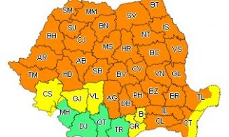 Un nou cod portocaliu de furtuni în aproape toată țara