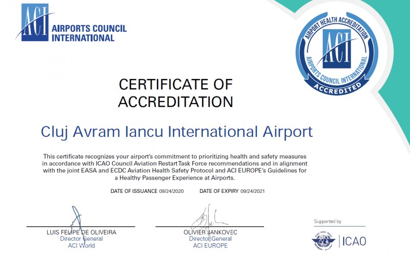 Certificat de "sănătate" pentru Aeroportul Cluj