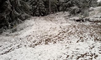 S-a aşternut zăpada la munte la Cluj