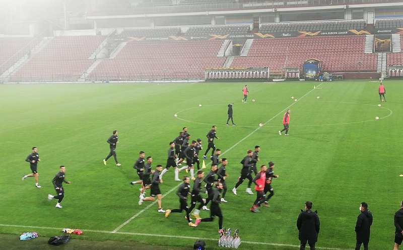 CFR Cluj a efectuat antrenamentul oficial înaintea meciului cu Young Boys. Petrescu: “Cred că e cel mai agresiv adversar cu care am jucat”