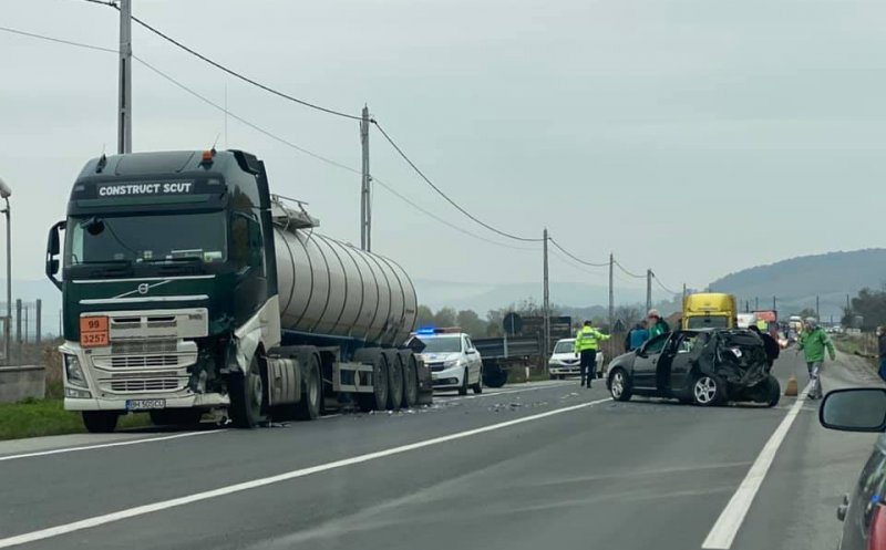 Accident cu trei mașini pe drumul Cluj - Dej