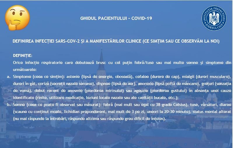 GHIDUL pacientului COVID. Găsești toate răspunsurile