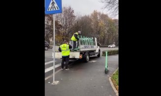 Primăria Cluj-Napoca a început ridicarea trotinetelor parcate neregulamentar