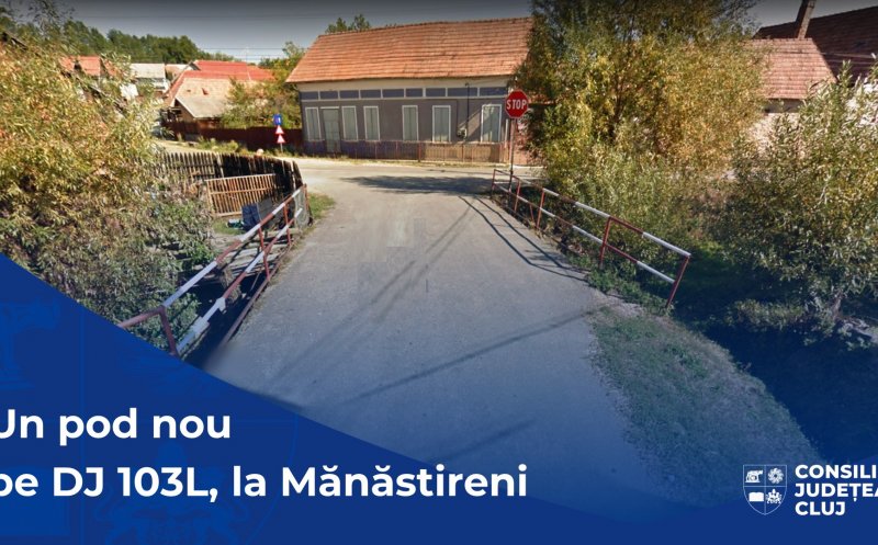 Pod nou în centrul localității Mănăstireni