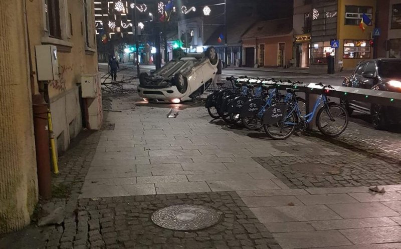 Accident sau cascadorie în centrul Clujului?