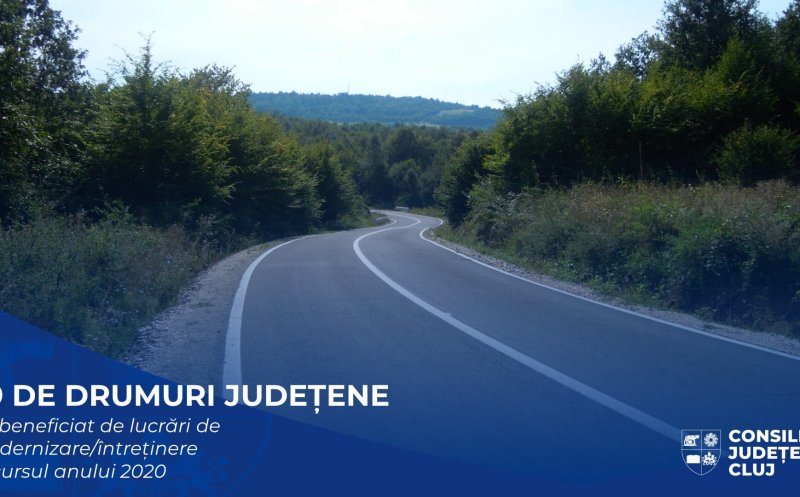 39 de drumuri județene din Cluj au beneficiat de lucrări de modernizare sau întreținere în 2020