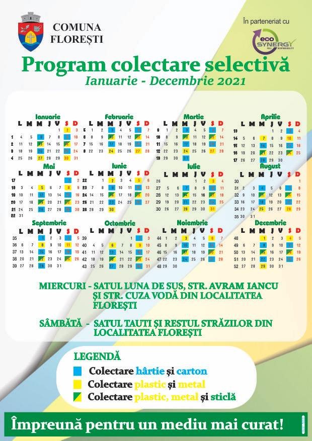 Programul de selectare colectivă pe anul 2021 la Florești. „Împreună pentru un mediu mai curat”