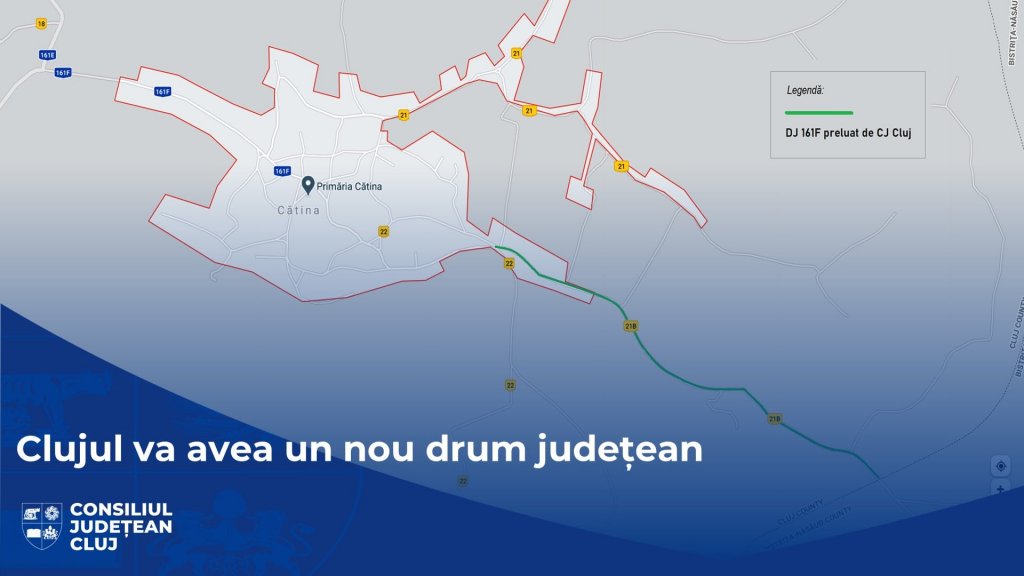 Un drum care face legătura cu judeţul BN trece la Consiliul Judeţean Cluj