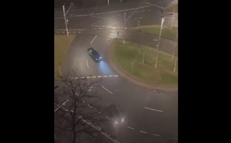 Șofer teribilist pe străzile Clujului. Drifturi ilegale în miez de noapte