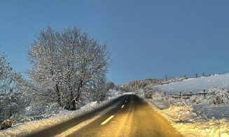 Iarnă la Cluj. Polei pe mai multe drumuri din județ