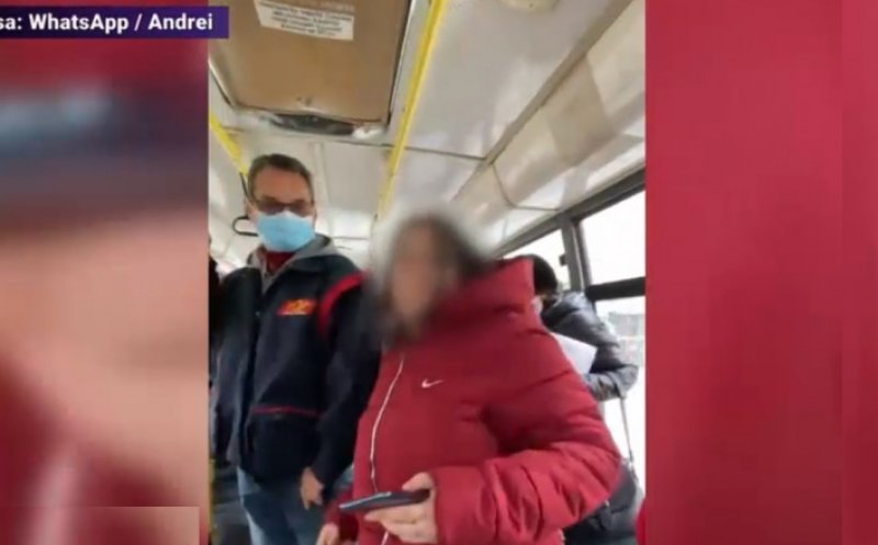 Scandal de proporții în autobuz. O femeie care nu purta mască a devenit agresivă atunci când i s-a atras atenția