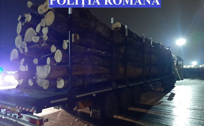 TIR cu lemne furate, oprit de polițiștii clujeni la barajul de la Tarnița