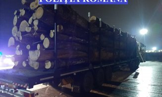 TIR cu lemne furate, oprit de polițiștii clujeni la barajul de la Tarnița
