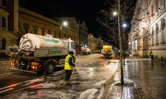 Străzile oraşului, spălate cu detergent pentru un Cluj mai curat