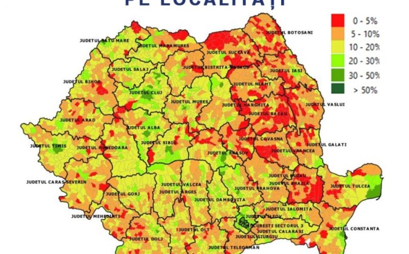 Localitățile din România cu cea mai mare rată de vaccinare. Cluj-Napoca, singurul municipiu din TOP 10/Situația pe județ
