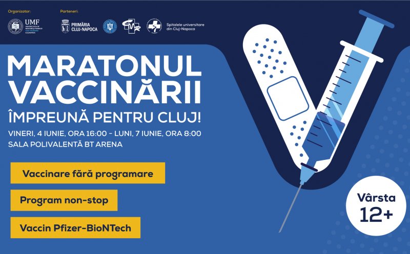 Începe Maratonul Vaccinării la BT Arena, ediția a doua. Se pot vaccina și copiii/ 3.900 de persoane, așteptate la rapel