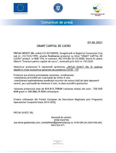 GRANT CAPITAL DE LUCRU