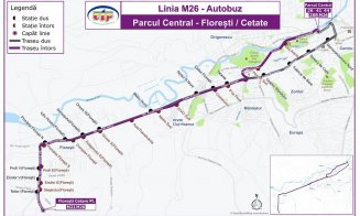 Traseu nou pentru ruta liniei de autobuz M26 (Florești)