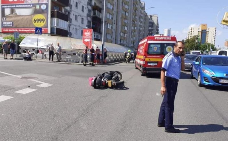 Accident pe Calea Florești cu un moped. Conducătorul acestuia a ajuns la spital