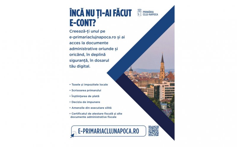 E-cont – Dosarul digital al cetățeanului pe e-primariaclujnapoca.ro