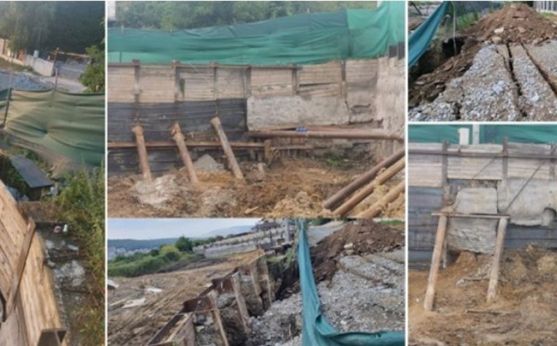 Se UMPLE cu pământ craterul imobiliar din Europa, din pricina căruia casele o iau la vale. Boc: ''Totul pe cheltuiala constructorului''