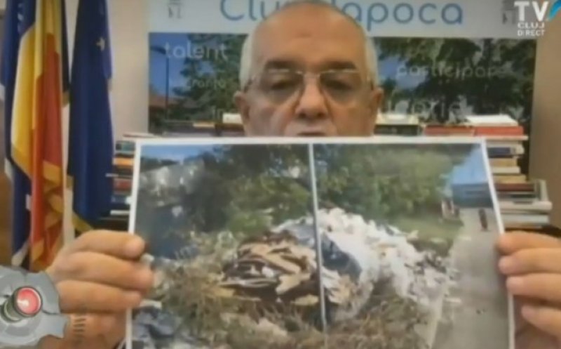 A descărcat o remorcă plină cu moloz pe o stradă din centrul Clujului. Ce amendă a primit