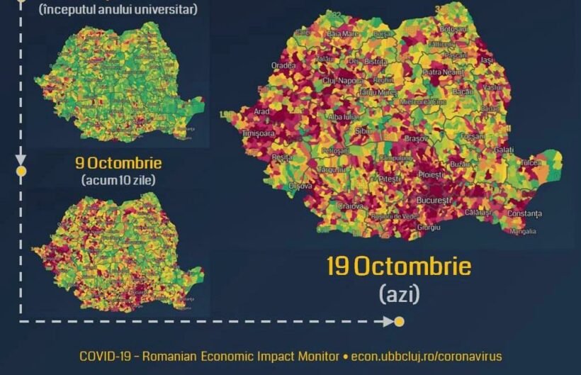 Harta valului 4, creată de cercetătorii de la UBB. CÂND SE AJUNGE LA PLATOU?