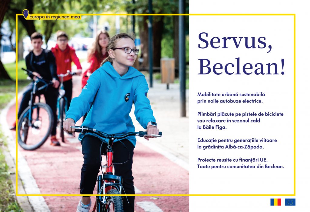 "Europa în regiunea mea”: mobilitate urbană și alte facilități pentru comunitate, create la Beclean cu bani europeni