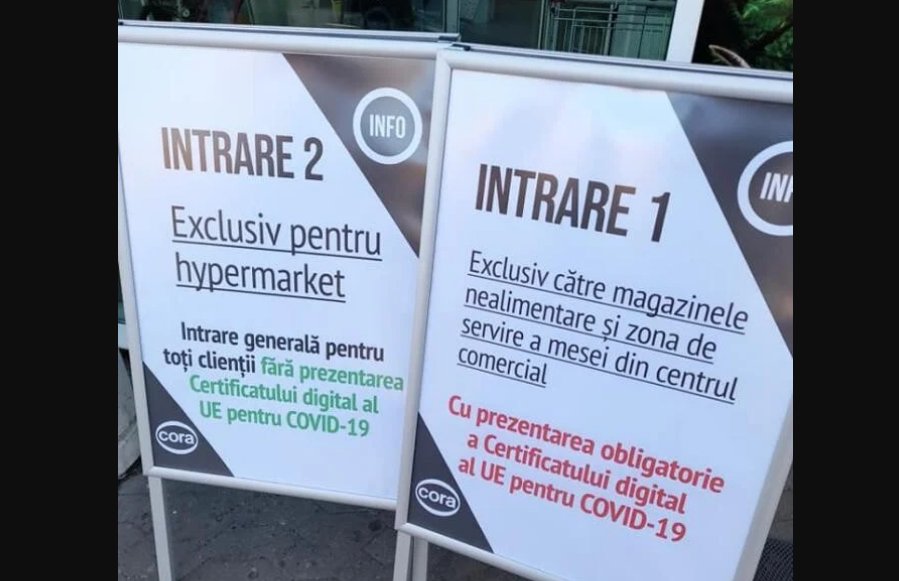 Traseu special pentru nevaccinaţi la un centru comercial din Cluj-Napoca. S-a lăsat cu amenzi