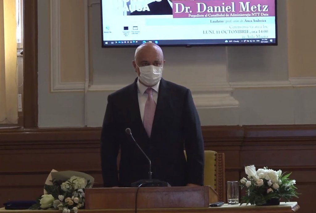 Omul de afaceri clujean Daniel Metz a primit titlul de Profesor Honoris Causa al UBB