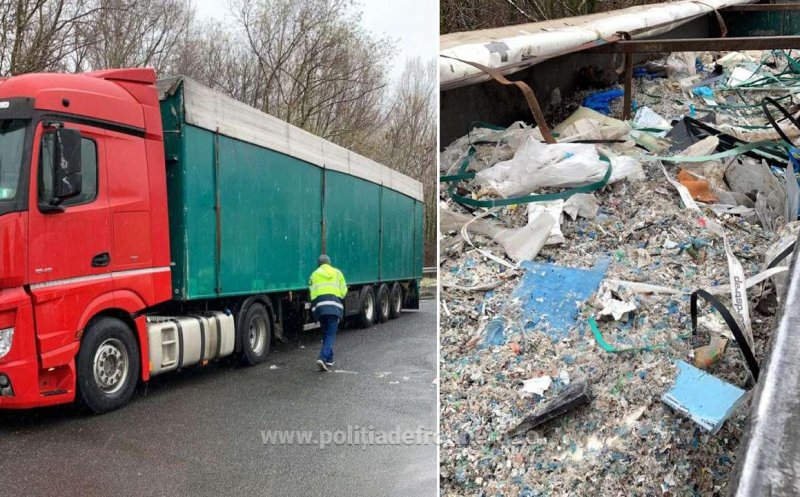 TIR-uri cu zeci de tone de haine, plastic și cauciucuri uzate, oprite la granița cu Ungaria