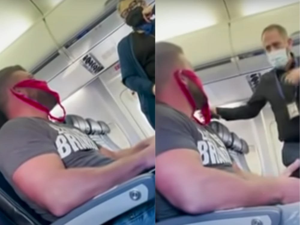 Dat jos din avion pentru că purta o pereche de chiloți de damă, pe post de mască de protecţie