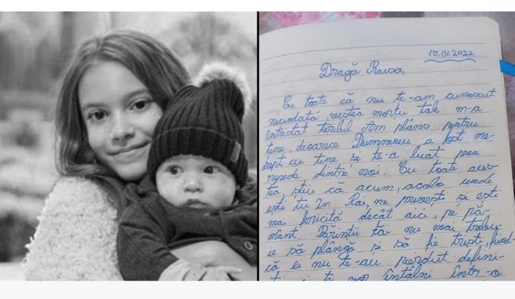 Elevă din Cluj, scrisoare emoționantă către Raisa, fetița care a murit în accidentul din București: "Am plâns pentru tine. De azi eu te voi considera prietena mea"