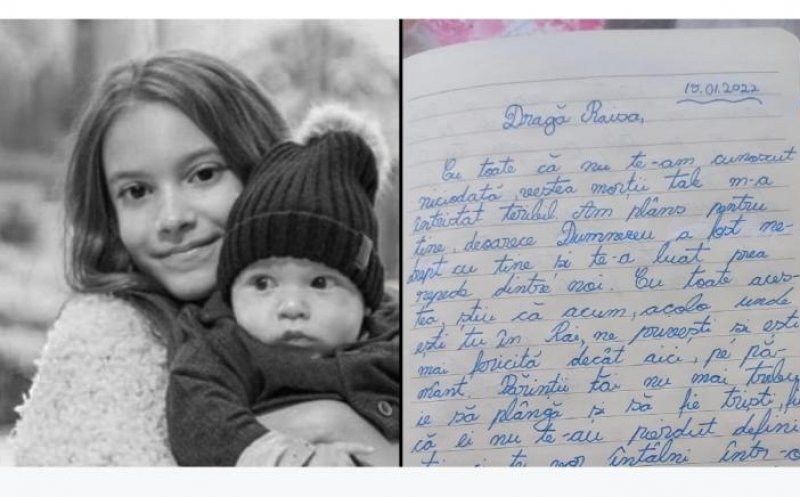 Elevă din Cluj, scrisoare emoționantă către Raisa, fetița care a murit în accidentul din București: "Am plâns pentru tine. De azi eu te voi considera prietena mea"