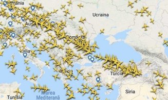 Trafic aerian intens deasupra României. Avioanele evită zona Mării Negre și Ucraina unde rușii desfășoară exerciții