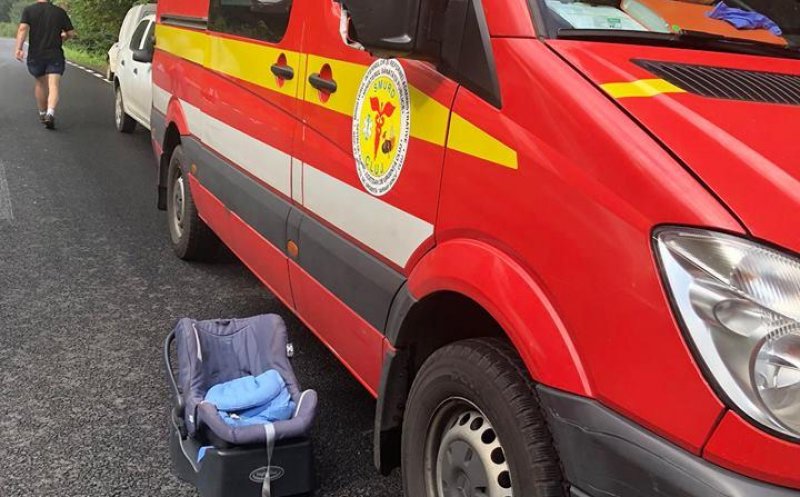 Un clujean a pierdut controlul volanului și s-a răsturnat cu mașina. Pasagerul din dreapta a ajuns la spital