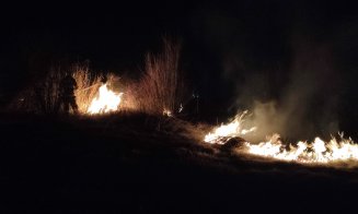 Incendiu de vegetație în Turda, în zona podului peste Arieș de pe DN 1