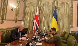 Premierul Boris Johnson, în vizită surpriză la Kiev. Ce a discutat cu Zelenski