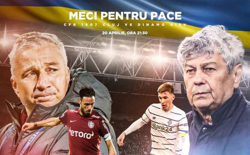 CFR Cluj - Dinamo Kiev: Meci în Gruia pentru pace în Ucraina. Refugiații au acces gratuit