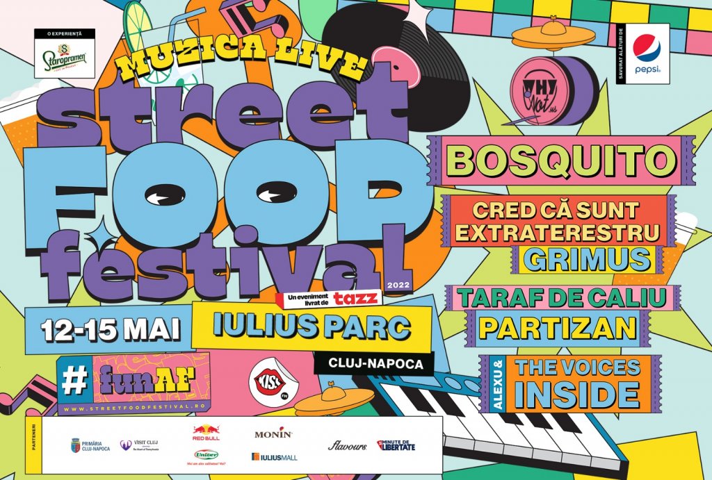 Street Food Festival Cluj-Napoca 2022 în IULIUS Parc. Chef FOA vine în oraș, concert Bosquito și multe alte surprize la prima ediție fără restricții