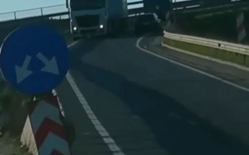 VIDEO: TIR "rătăcit" pe contrasens pe centura de la Vâlcele