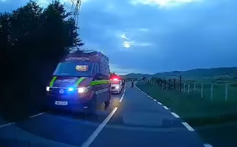 Mașină răsturnată pe centura Grigorescu