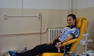 Ziua Mondială a Donatorului de sânge. Polițiștii, pompierii și jandarmii clujeni au donat sânge