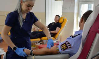 Ziua Mondială a Donatorului de sânge. Polițiștii, pompierii și jandarmii clujeni au donat sânge