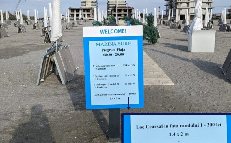 De pe litoralul românesc: Taxă de 200 de lei pentru amplasarea cearşafului la malul mării, în fața șezlongurilor
