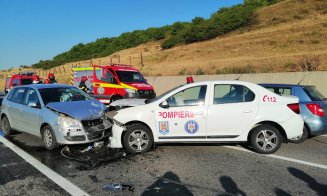 Accident pe centura Apahida. Trei mașini implicate, una de la ISU/ Un rănit