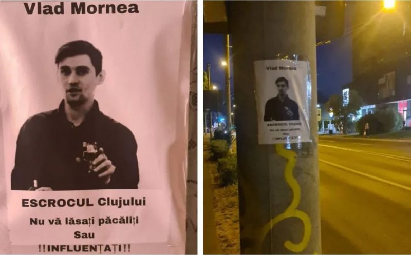 ”Țeparul Clujului” dat în vileag pe stâlpii de telegraf. Păgubiţii au lipit zeci de afișe cu chipul escrocului